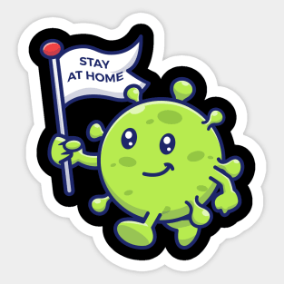 Cute virus stay at home Sticker